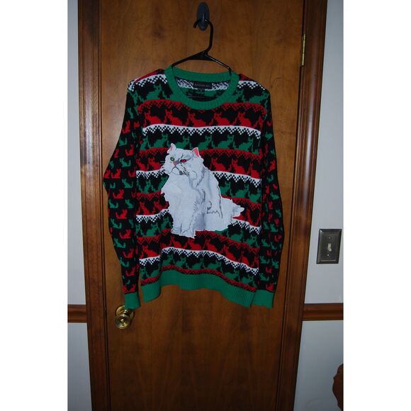 GRUMPY CAT UGLY CHRISTMAS SWEATER SIZE MEDIUM - Picture 1 of 4